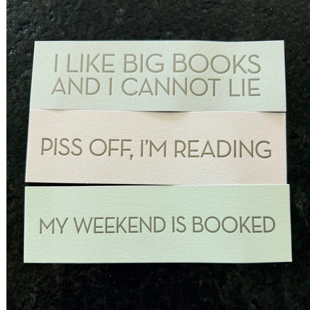 Letterpress PDX Bookmarks Set of 3 Funny Sarcastic‎ Book Lover Gift